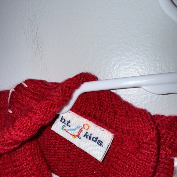 Bt Kids Red Knit Sweater With Reindeer Appliqué For Toddlers Santa Hat - Picture 5 of 8
